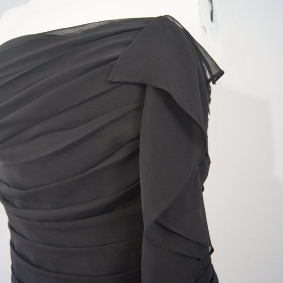 Torn By Ronny Kobo Strapless Dress Bustier Size Small Side Ruffles - Picture 4 of 10